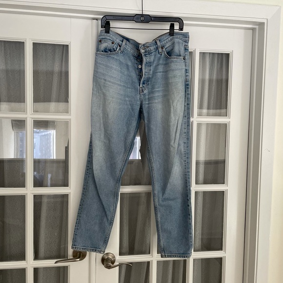 Re/Done Denim - Redone High Rise Crop Jean Pale Indigo Wash